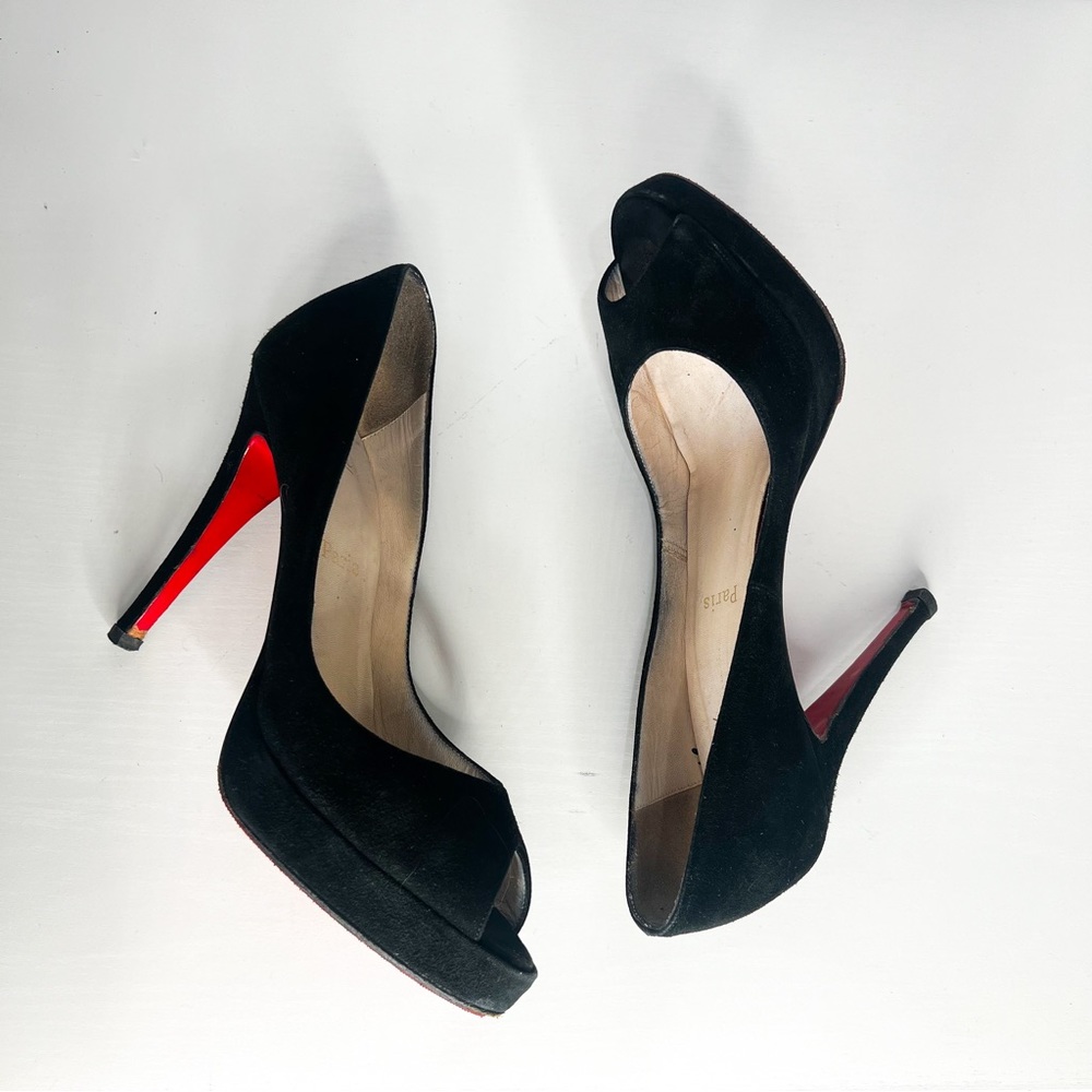 Christian Louboutin  Black suede heels - Picture 6 of 9